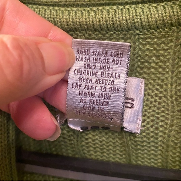 CHICO’S Women Green Linen Blend Longline Open Knit Cardigan Sweater Size 2(L/12) - Picture 6 of 6